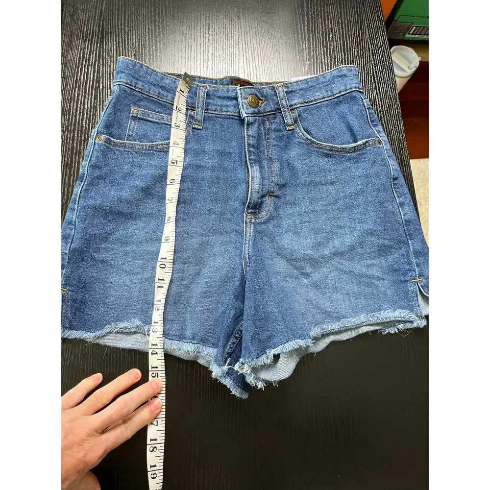 Vintage 90’s Lee High Waisted Jean Shorts with Cut-off Hem